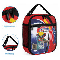 German American Heritage Month Lunch Bag USA Bald Eagle with Brandenburg Gate