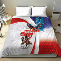 Polish American Heritage Month Bedding Set Winged Hussar with USA Bald Eagle