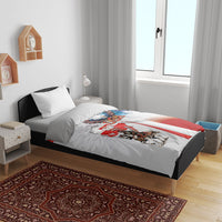 Polish American Heritage Month Bedding Set Winged Hussar with USA Bald Eagle