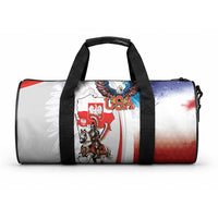 Polish American Heritage Month Duffle Bag Winged Hussar with USA Bald Eagle