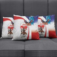 Polish American Heritage Month Pillow Cover Winged Hussar with USA Bald Eagle