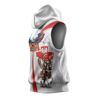Polish American Heritage Month Sleeveless Hoodie Winged Hussar with USA Bald Eagle