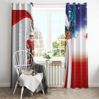Polish American Heritage Month Window Curtain Winged Hussar with USA Bald Eagle