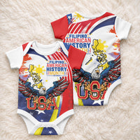 Filipino American History Month Baby Onesie USA with Elements of Philippines Design