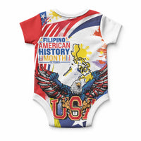 Filipino American History Month Baby Onesie USA with Elements of Philippines Design