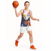 Filipino American History Month Basketball Jersey USA with Elements of Philippines Design
