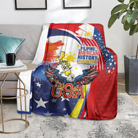 Filipino American History Month Blanket USA with Elements of Philippines Design