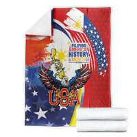 Filipino American History Month Blanket USA with Elements of Philippines Design