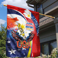 Filipino American History Month Garden Flag USA with Elements of Philippines Design