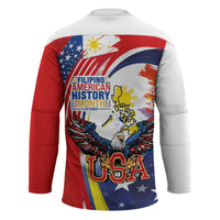 Filipino American History Month Hockey Jersey USA with Elements of Philippines Design