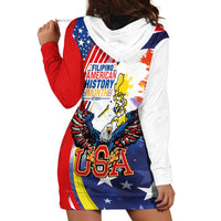 Filipino American History Month Hoodie Dress USA with Elements of Philippines Design