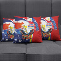 Filipino American History Month Pillow Cover USA with Elements of Philippines Design