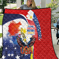 Filipino American History Month Quilt USA with Elements of Philippines Design