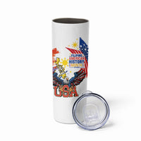 Filipino American History Month Skinny Tumbler USA with Elements of Philippines Design