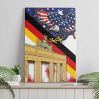 German American Heritage Month Canvas Wall Art United States Eagle and Brandenburg Gate with National Flag - Wonder Print Shop