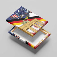 German American Heritage Month Canvas Wall Art United States Eagle and Brandenburg Gate with National Flag - Wonder Print Shop