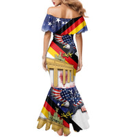 German American Heritage Month Family Matching Mermaid Dress and Hawaiian Shirt United States Eagle and Brandenburg Gate with National Flag - Wonder Print Shop
