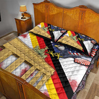 German American Heritage Month Quilt Bed Set United States Eagle and Brandenburg Gate with National Flag - Wonder Print Shop