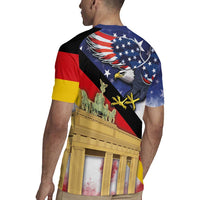 German American Heritage Month Rugby Jersey United States Eagle and Brandenburg Gate with National Flag - Wonder Print Shop