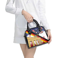 German American Heritage Month Shoulder Handbag United States Eagle and Brandenburg Gate with National Flag
