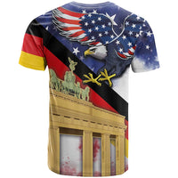 German American Heritage Month T Shirt United States Eagle and Brandenburg Gate with National Flag - Wonder Print Shop