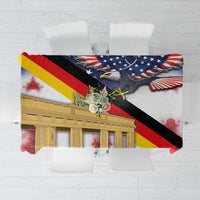 German American Heritage Month Tablecloth United States Eagle and Brandenburg Gate with National Flag - Wonder Print Shop