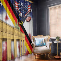 German American Heritage Month Window Curtain United States Eagle and Brandenburg Gate with National Flag - Wonder Print Shop