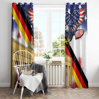 German American Heritage Month Window Curtain United States Eagle and Brandenburg Gate with National Flag - Wonder Print Shop