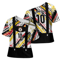 Custom German Football Cross Shoulder Shirt Die Mannschaft-Lederhosen Costume Style - Wonder Print Shop