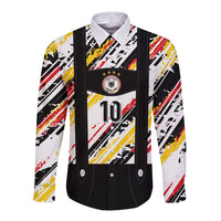 Custom German Football Long Sleeve Button Shirt Die Mannschaft-Lederhosen Costume Style - Wonder Print Shop