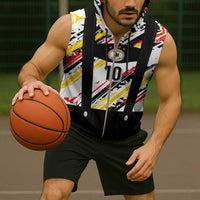 Custom German Football Sleeveless Zip Hoodie Die Mannschaft-Lederhosen Costume Style - Wonder Print Shop