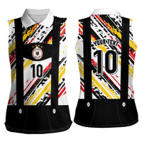 Custom German Football Women Sleeveless Polo Shirt Die Mannschaft-Lederhosen Costume Style - Wonder Print Shop