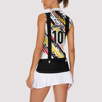 Custom German Football Women Sleeveless Polo Shirt Die Mannschaft-Lederhosen Costume Style - Wonder Print Shop