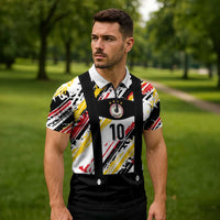 Custom German Football Zipper Polo Shirt Die Mannschaft-Lederhosen Costume Style - Wonder Print Shop