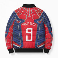 Custom Spider Hero Costume Bomber Puffer Jacket - Wonder Print Shop