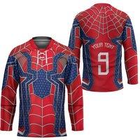 Custom Spider Hero Costume Hockey Jersey - Wonder Print Shop
