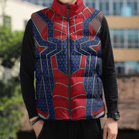 Custom Spider Hero Costume Sleeveless Puffer Jacket - Wonder Print Shop