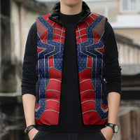 Custom Spider Hero Costume Sleeveless Puffer Jacket - Wonder Print Shop
