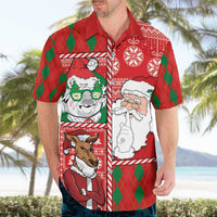 Australian Christmas Hawaiian Shirt - Santa Koala Kangaroo and Holiday Cheer - Wonder Print Shop