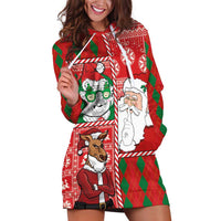 Australian Christmas Hoodie Dress - Santa Koala Kangaroo and Holiday Cheer - Wonder Print Shop