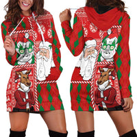 Australian Christmas Hoodie Dress - Santa Koala Kangaroo and Holiday Cheer - Wonder Print Shop