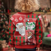 Australian Christmas Kid Ugly Christmas Sweater - Santa Koala Kangaroo and Holiday Cheer - Wonder Print Shop