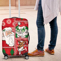 Australian Christmas Luggage Cover - Santa Koala Kangaroo and Holiday Cheer - Wonder Print Shop