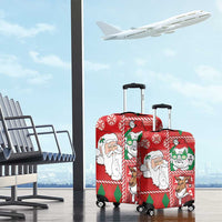 Australian Christmas Luggage Cover - Santa Koala Kangaroo and Holiday Cheer - Wonder Print Shop