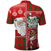 Australian Christmas Polo Shirt - Santa Koala Kangaroo and Holiday Cheer - Wonder Print Shop