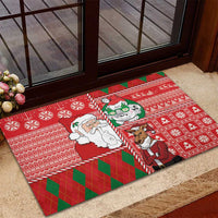 Australian Christmas Rubber Doormat - Santa Koala Kangaroo and Holiday Cheer - Wonder Print Shop