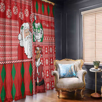 Australian Christmas Window Curtain - Santa Koala Kangaroo and Holiday Cheer - Wonder Print Shop
