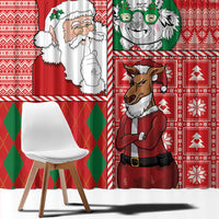Australian Christmas Window Curtain - Santa Koala Kangaroo and Holiday Cheer - Wonder Print Shop