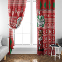 Australian Christmas Window Curtain - Santa Koala Kangaroo and Holiday Cheer - Wonder Print Shop