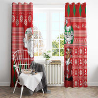 Australian Christmas Window Curtain - Santa Koala Kangaroo and Holiday Cheer - Wonder Print Shop